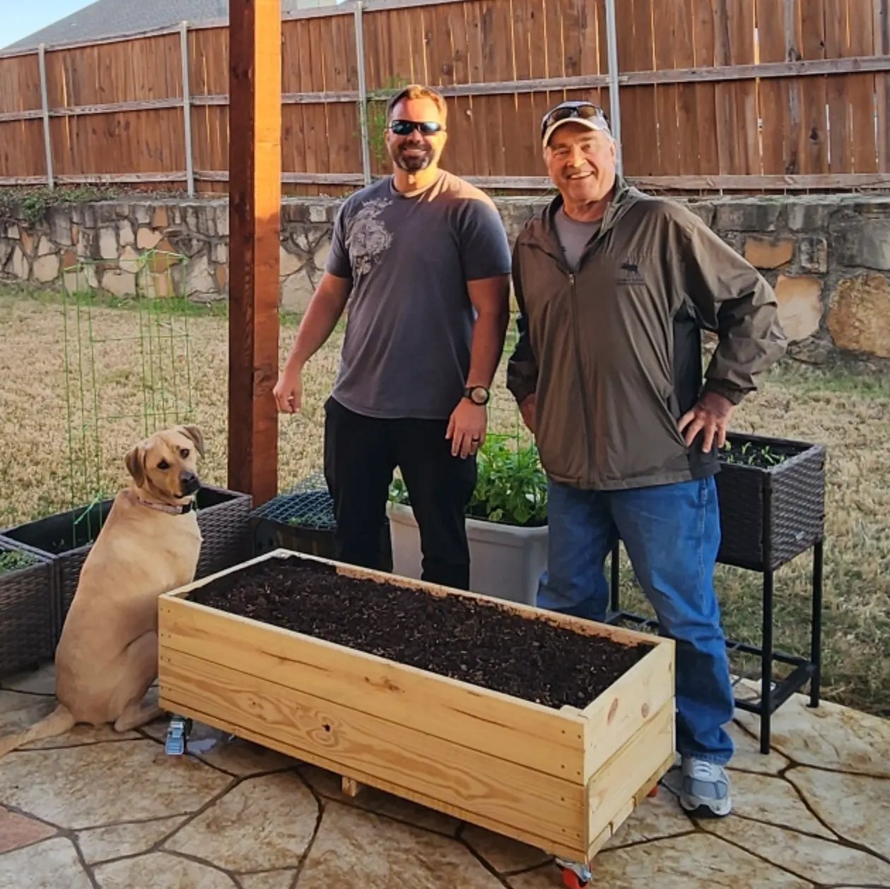 Trusted local service providers by a garden bed